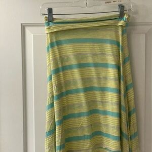 Vibrant A-Line Skirt in Green and Yellow Stripes